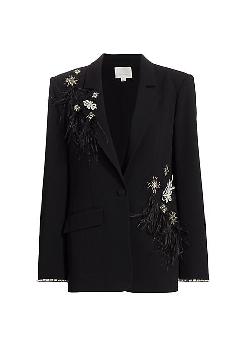 Glam Feather Floral Blazer