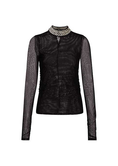 Elegant Mesh Turtleneck Top