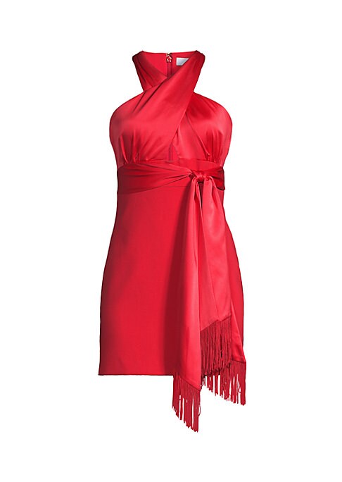 Fringe Tie-Front Minidress