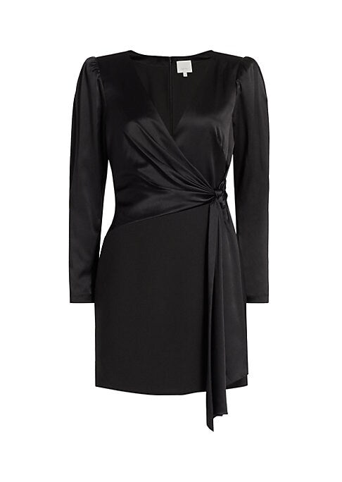 Satin Wrap Mini Dress
