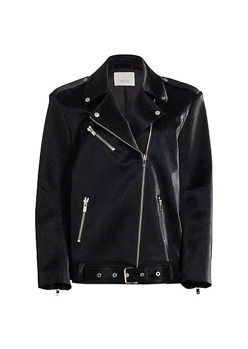 Chic Faux Leather Biker