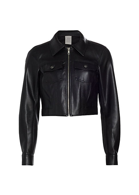 Cropped Vegan Leather Jacket
