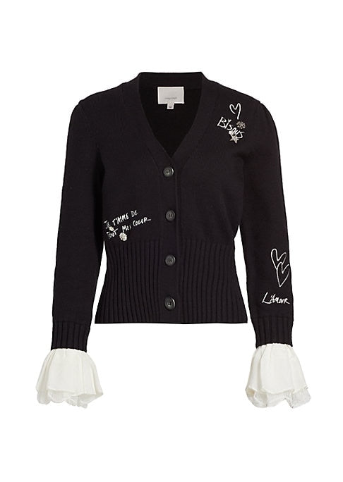 Lace Trimmed Cotton Cardigan