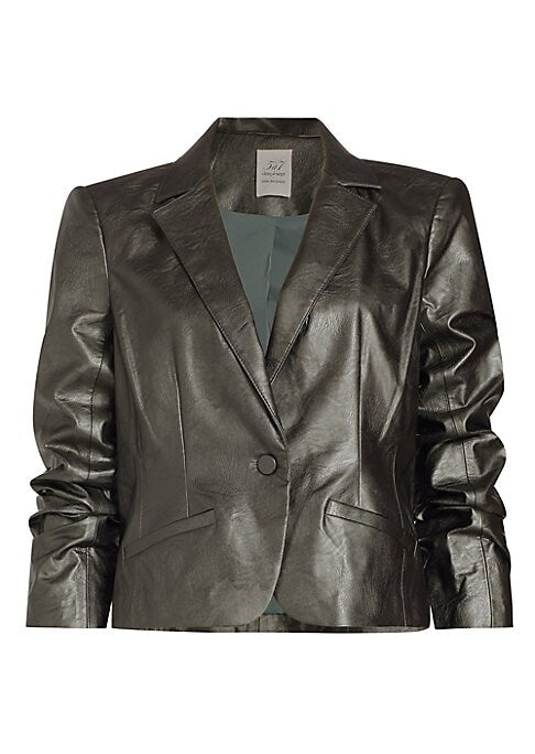 Chic Faux Leather Blazer
