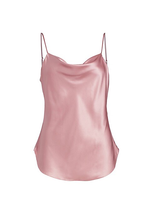 Silk Cowl V-Neck Top