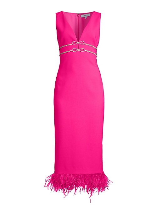 Crystal Feather Midi Dress