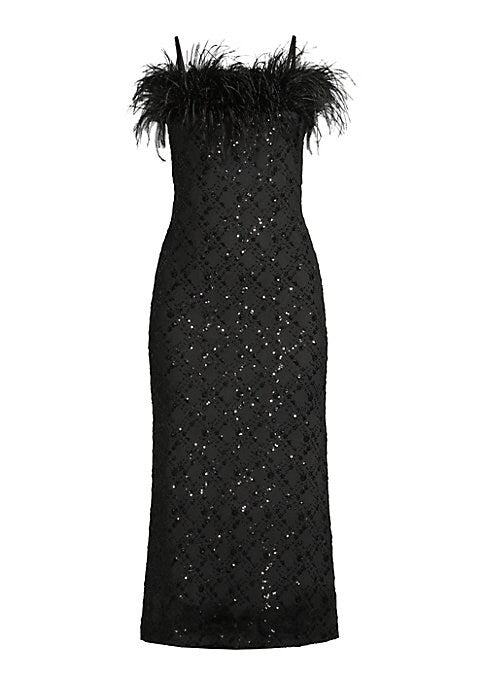 Feather Charm Midi Dress
