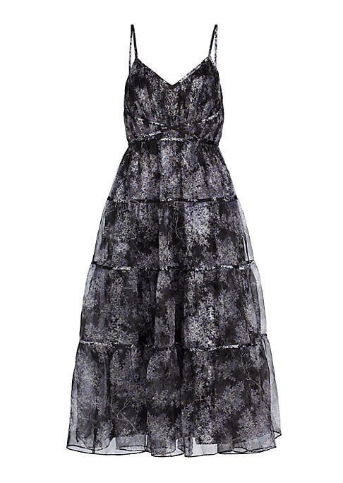 Floral A-Line Midi Dress