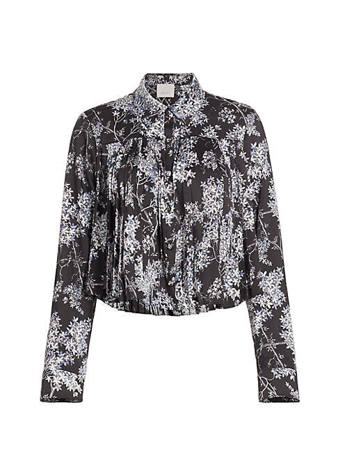 Floral Pleated Boxy Top