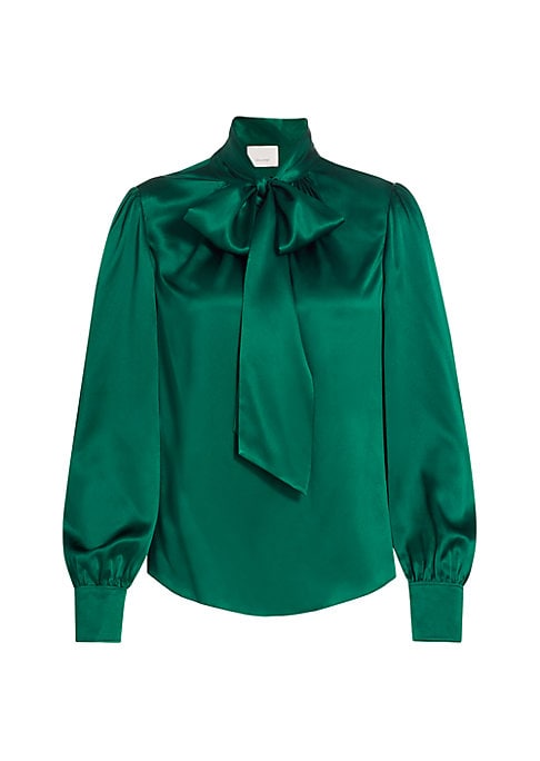 Lustrous Tie-Neck Blouse