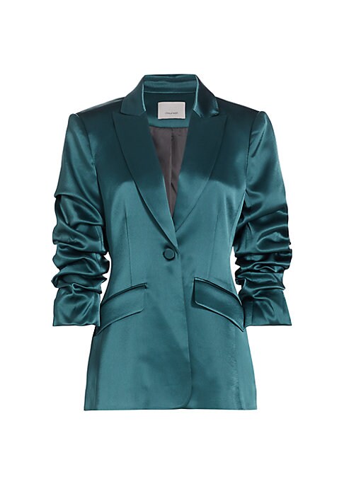 Satin Luxe Ruched Blazer