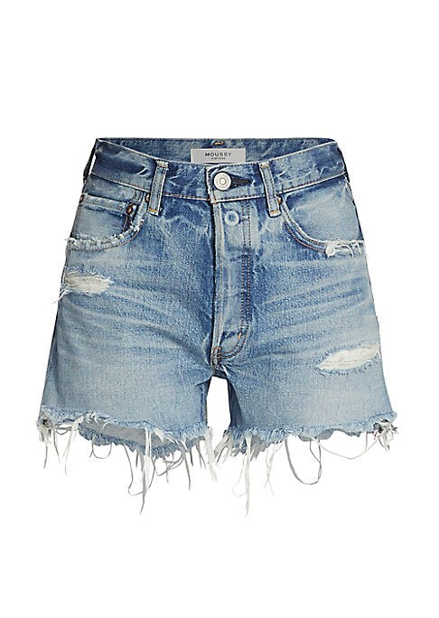 Distressed High-Waisted Shorts
