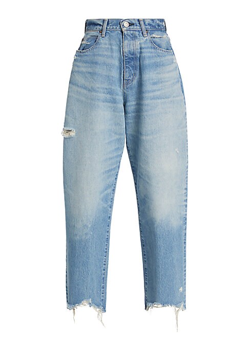 Distressed Wide-Leg Denim