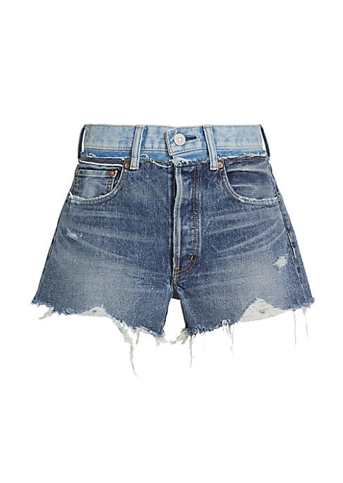 Colorblock Denim Cutoffs