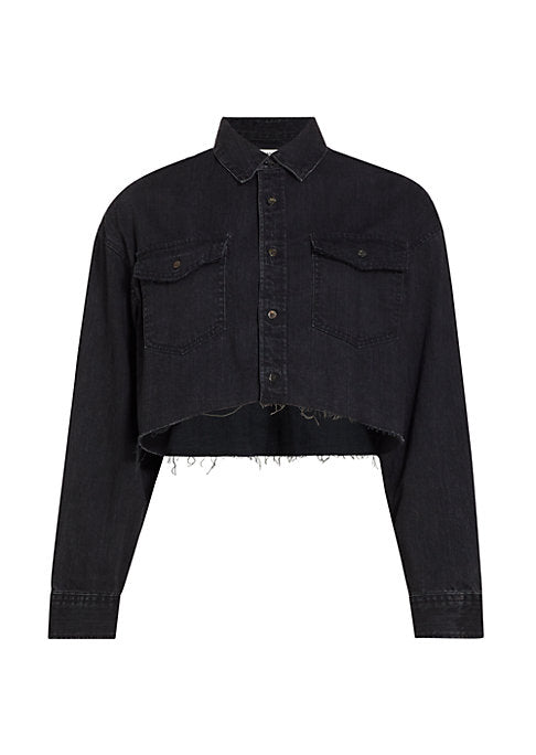 Trendy Cropped Denim Top