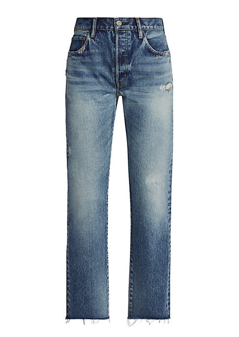 Distressed High-Rise Denim Jeans