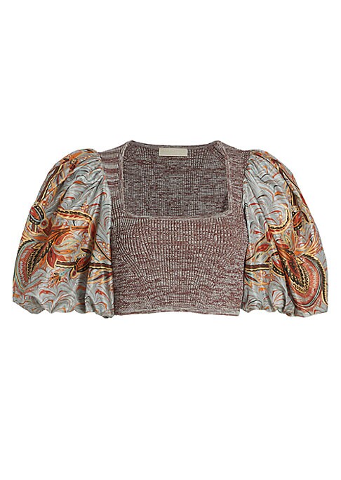 Marble Puff Sleeve Top