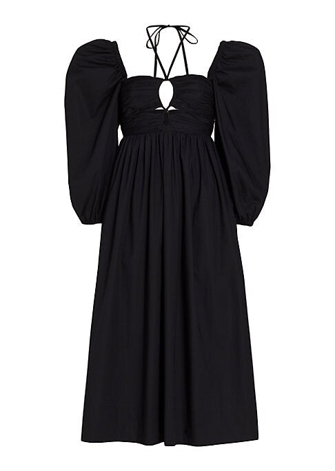 Puff-Sleeve Midi Delight