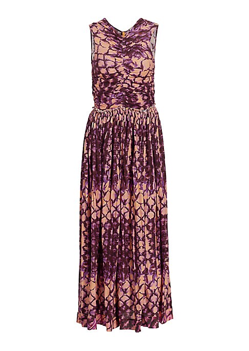Colorful A-line Midi Dress