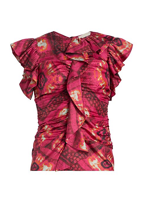 Flutter Ruffle Silk Blouse