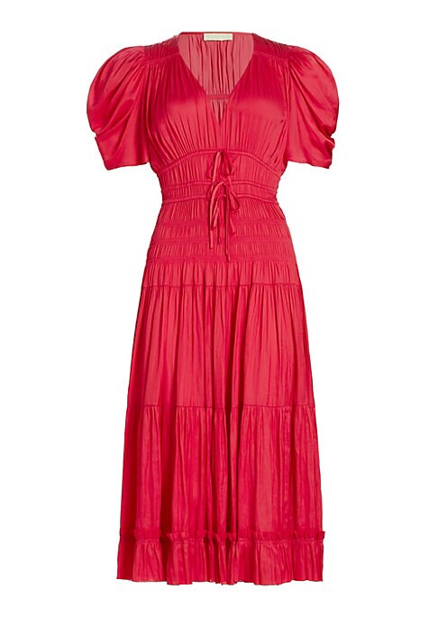Satin A-Line Midi Dress