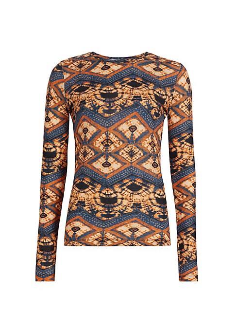 Geometric Print Fitted Top