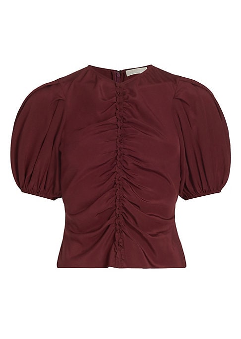 Silk Puff Sleeve Blouse