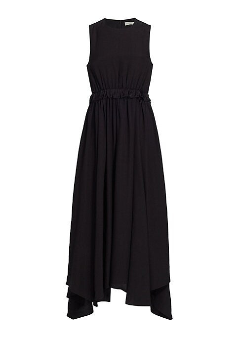 Ruffled Asymmetric Maxi Dress