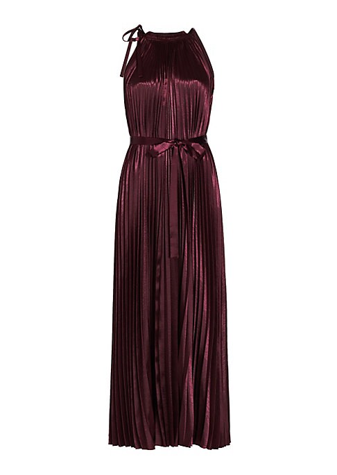 Elegant Pleated Satin Gown