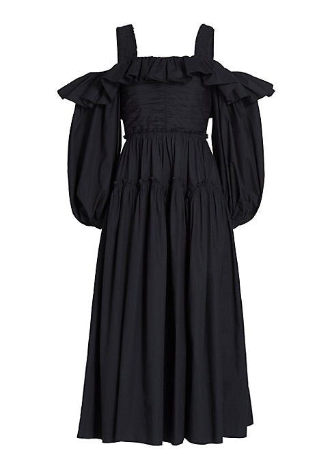 Ruffled Cotton Midi Dress
