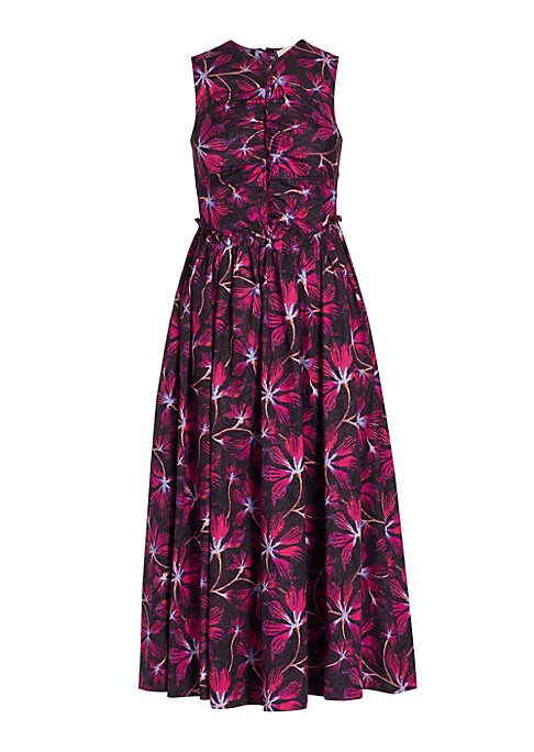 Moonlit Floral Midi Dress