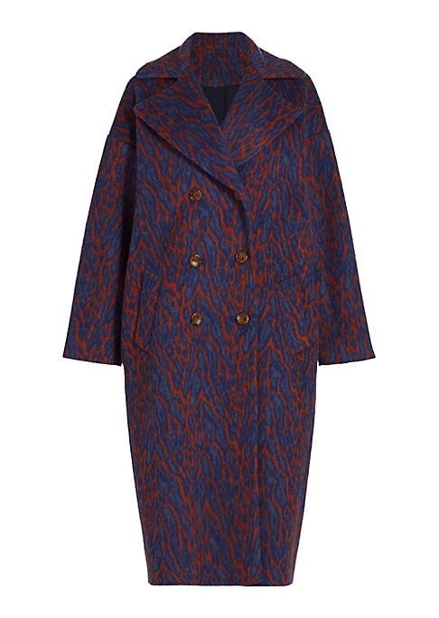Leopard Print Wool Coat
