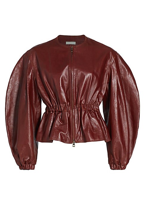 Balloon Sleeve Leather Jacket