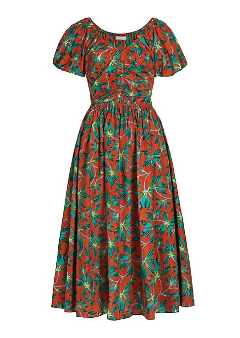 Moonflower Puff Midi Dress