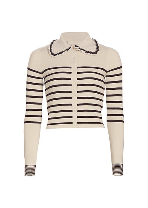 Striped Ruffle Cardigan