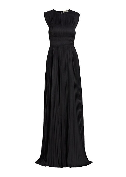 Satin Elegant Pleated Dress