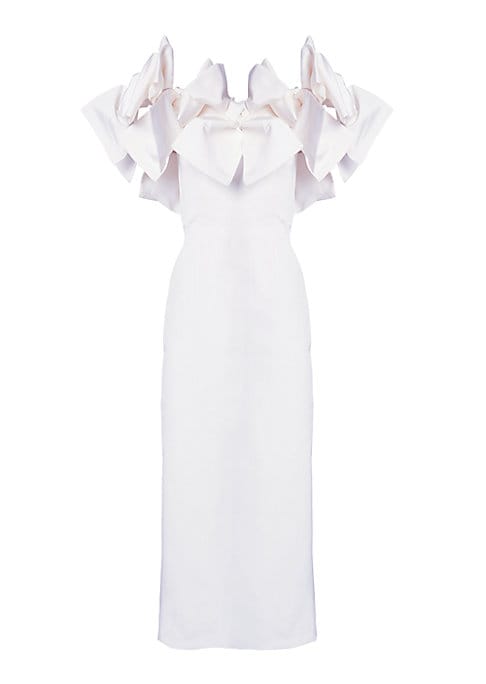 Bow Detail Silk Midi Dress