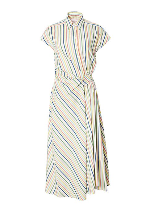 Striped Tie-Waist Midi Dress