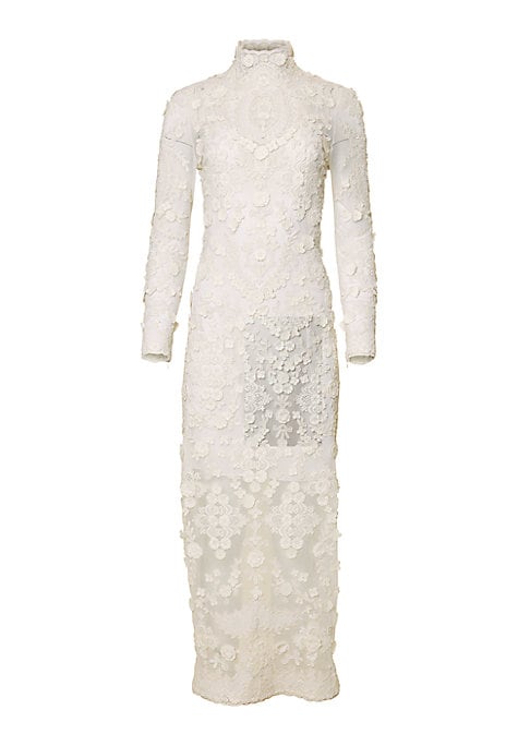 Elegant Floral Mesh Gown