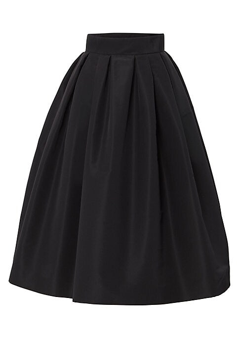 Silk Pleated Midi Skirt