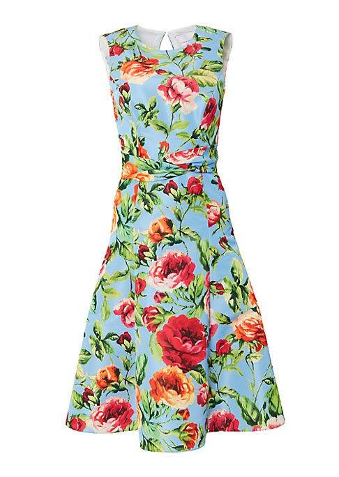 Vivid Floral Flare Dress