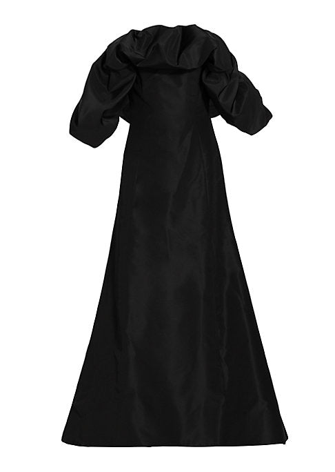 Elegant Ruffle Silk Gown
