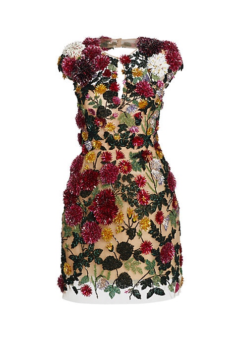 Floral Crystal Mesh Dress