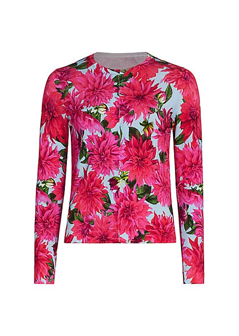 Vibrant Floral Knit Cardigan