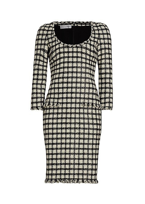 Shimmering Fringe Tweed Dress