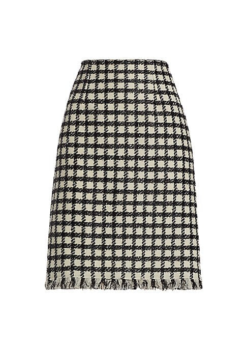 Shimmering Fringe Tweed Skirt