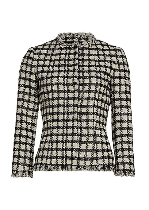 Shimmering Fringe Tweed Blazer