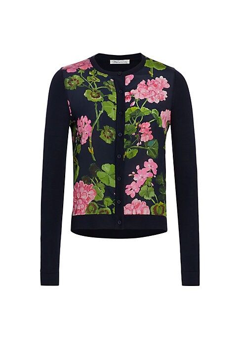 Floral Silk Front Cardigan