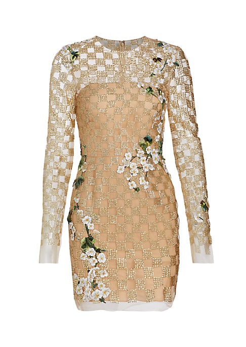 Gilded Floral Minidress