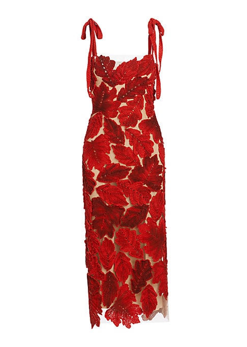 Chic Leaf Midi Dress